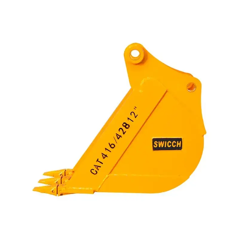 cucharón swichh 12 pulgadas excavando terreno compacto obra construcción